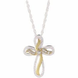 Two-Tone Cross Necklace, , large