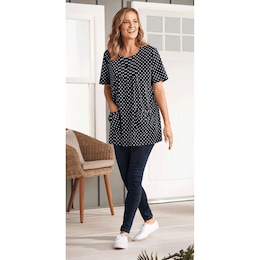 Women's Cotton Knit Tunic with Patch Pockets, , large