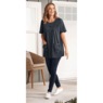Knit Tunic with Patch Pockets, Black White Dot, large