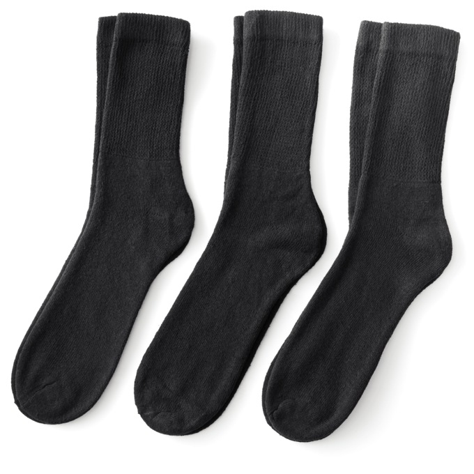 3-Pack Men's Diabetic Crew Socks, , large