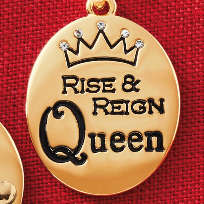 Goldtone Faith Round Pendant, , large