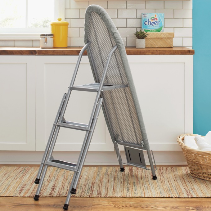Ironing Board and Ladder with Iron Rest, Silver, large