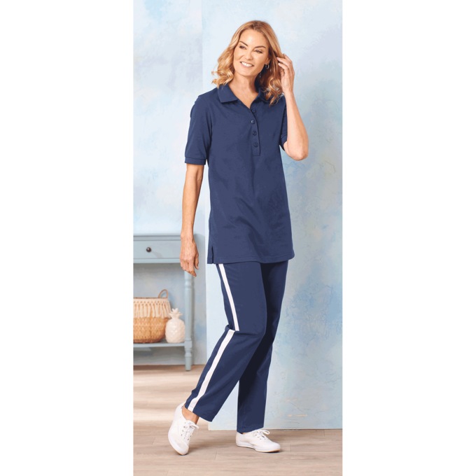 Knit Polo Top, , large