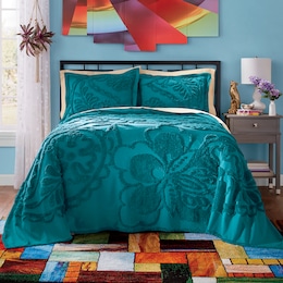 Rhapsody Chenille Bedspread and Shams, , large