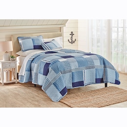 Caleb Cabin Patchwork Quilt Set, , large