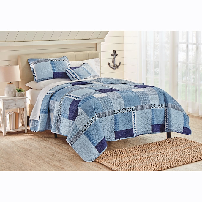 Caleb Cabin Patchwork Quilt Set, , large
