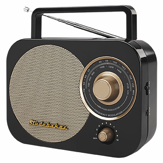 Studebaker Portable AM/FM Radio, Black, large