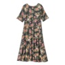 Short-Sleeve Floral Crinkle Dress, , large