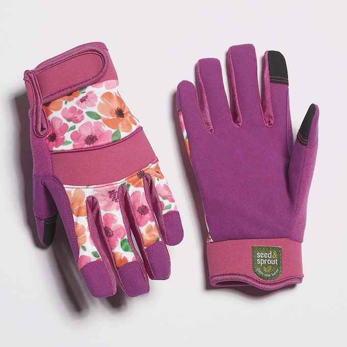 SEEDS & SPROUTS Gardening Gloves, August Bloom, large