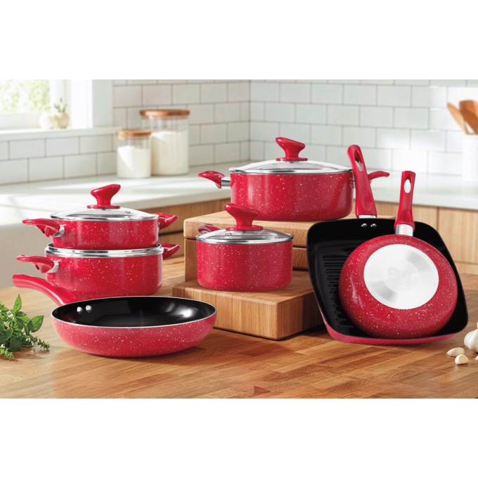 Chef Tested 11-Piece Granite Ceramic Nonstick Cookware Set, , large
