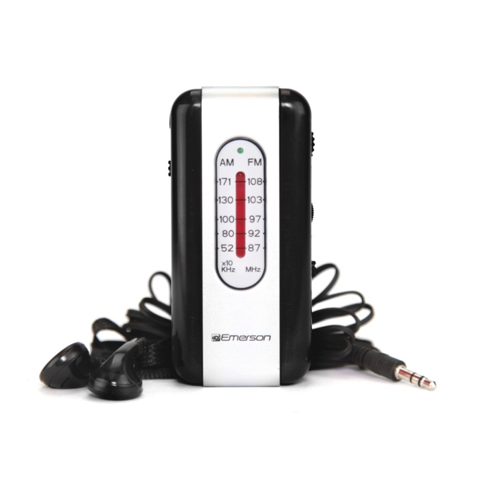 Portable AM/FM Radio, Black, large