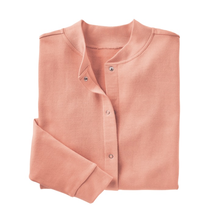 Snap-Front Cardigan, Peach, large