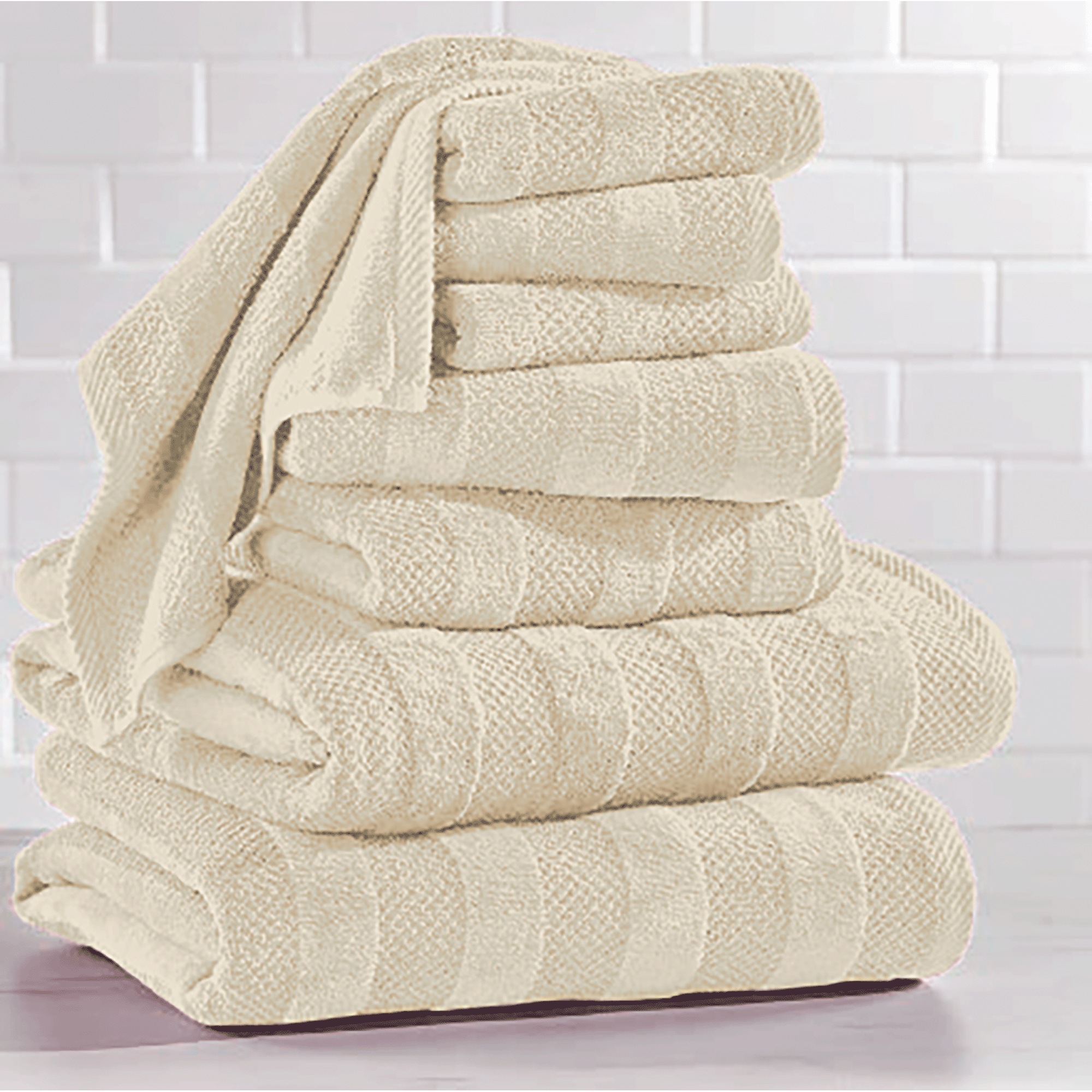Quick Dry Cotton Bath Towel Set, Ivory, large