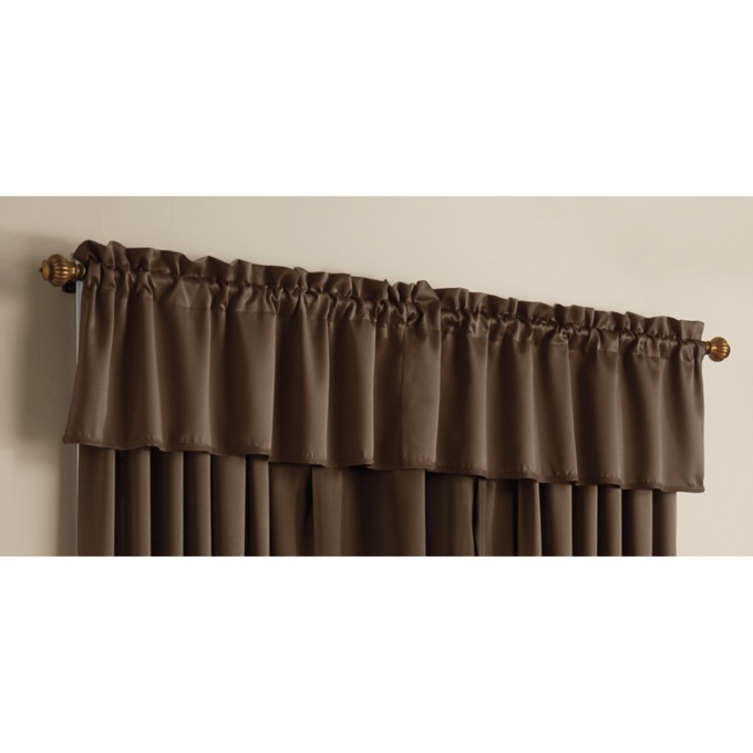 Madison Room-Darkening Light-Filtering Valance, Chocolate, large