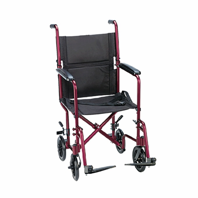 Drive Lightweight Transport Chair, Red, large
