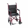 Drive Lightweight Transport Chair, Red, large