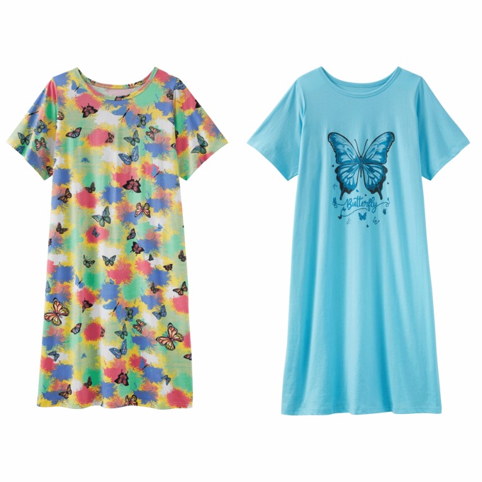 2-Pack Short-Sleeve Sleepshirts, , large