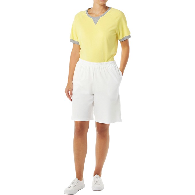 Knit Short - Solid and Print, White, large