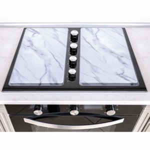 Set of 2 Burner Covers, White, large