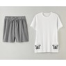 2-Piece Short Set, Black White, large