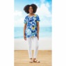 Basic  Floral Top, Blue Floral, large