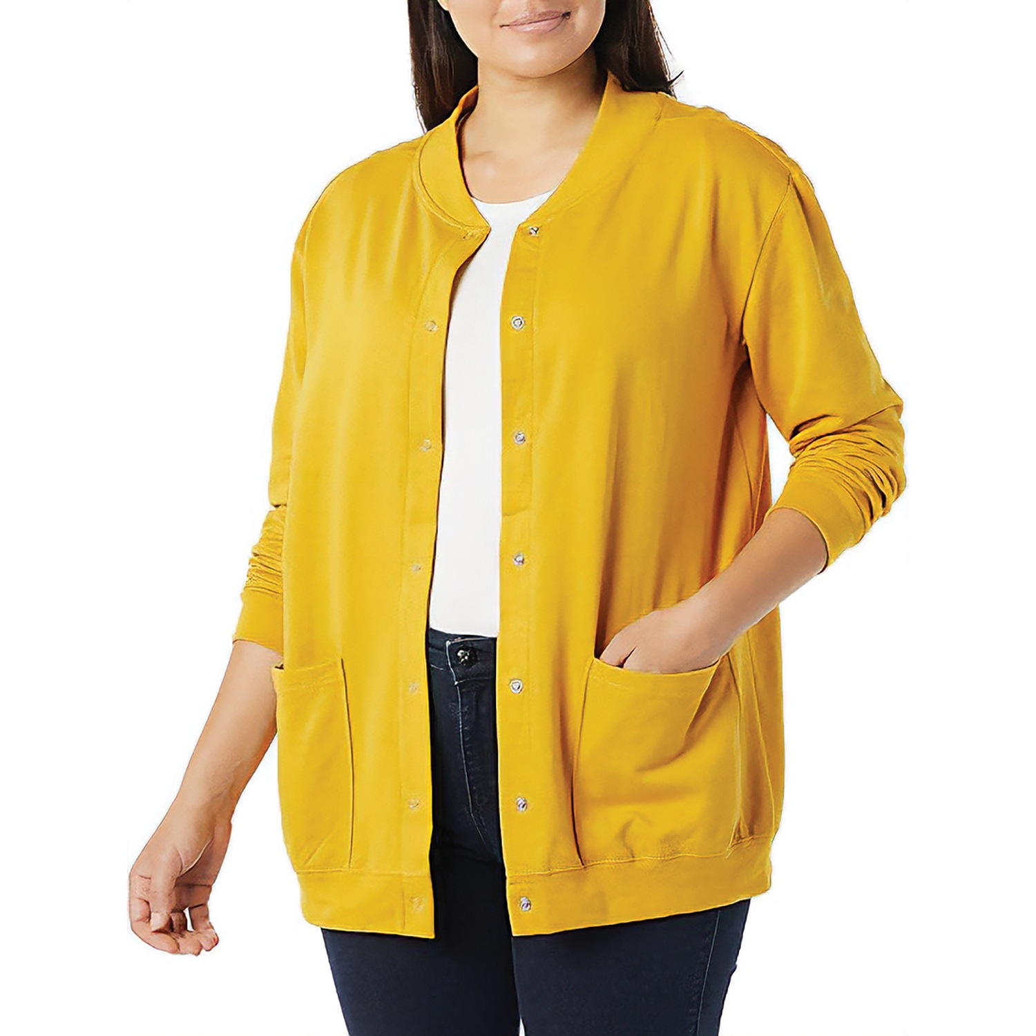 Snap-Front Cotton-Blend Women's Cardigan | Harriet Carter