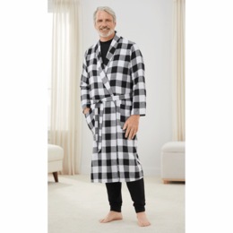 Men&#39;s Flannel Wrap Robe, , large