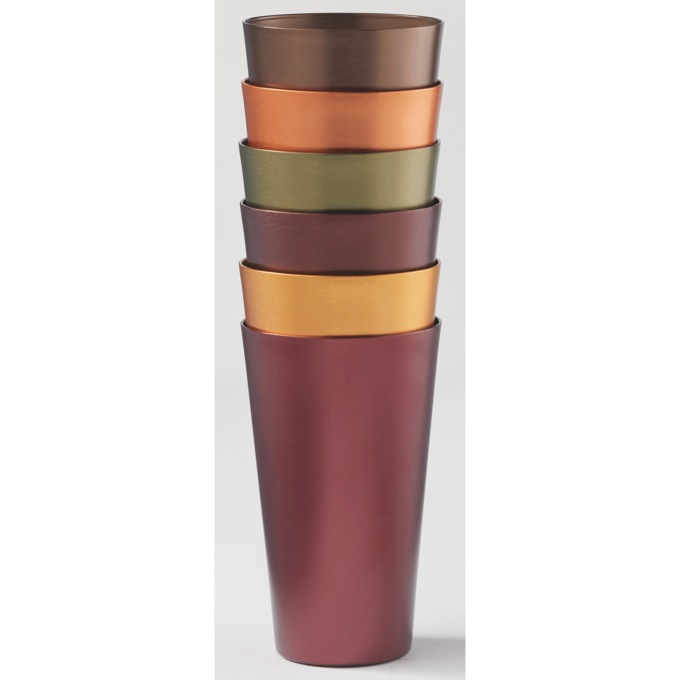 Set of 6 Aluminum Tumblers, Harvest, large
