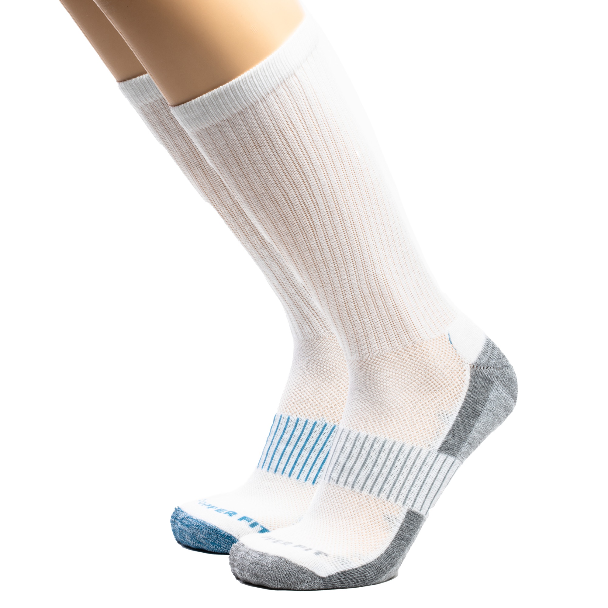 Copper Fit 2-Pack Unisex Crew Socks, Assorted White, large
