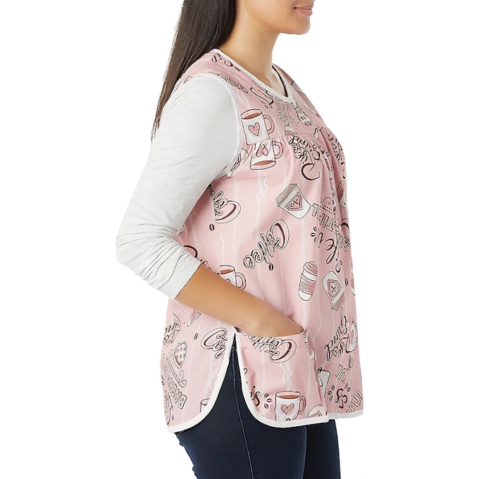 Easy-Care Button-Front Cobbler Apron, Coffee, large