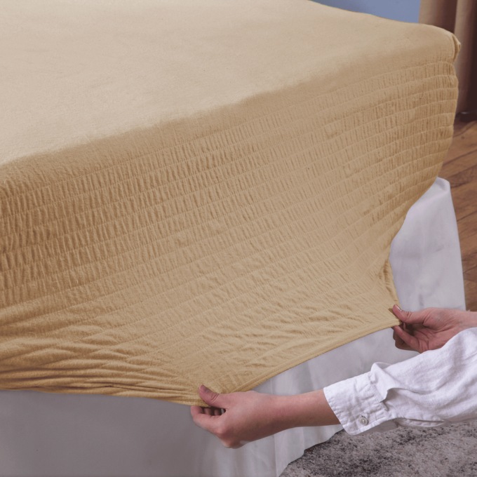 BedTite Solid Flannel Sheet Set, Fawn, large