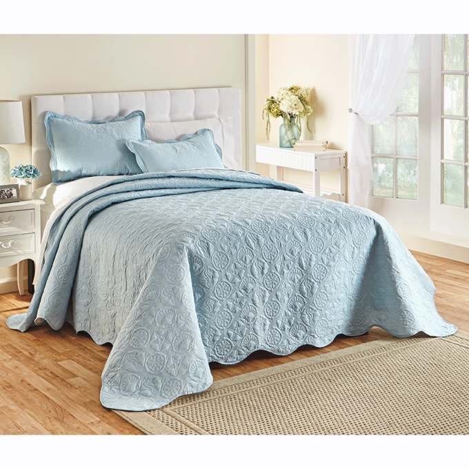Del Ray Bedspread, Blue, large