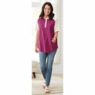 Short-Sleeve Henley Baseball Tunic, Deep Rose Ivory, large