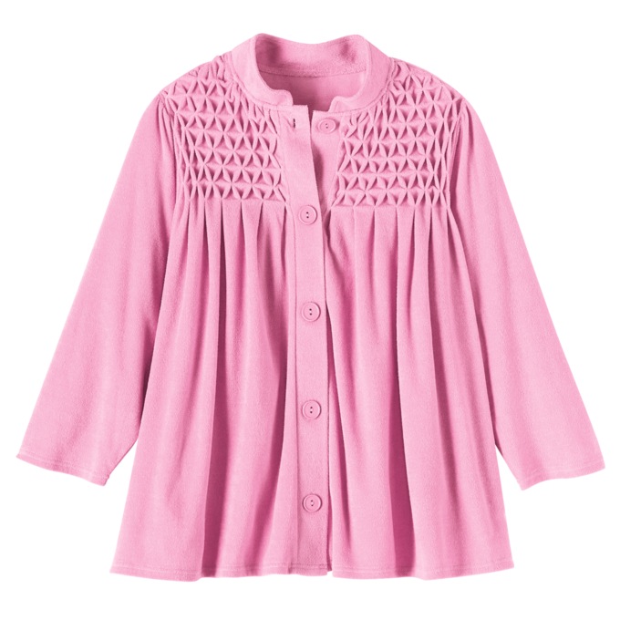Smocked Terry Jacket, , large