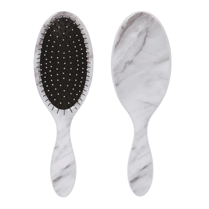 Wet-N-Dry Detangling Hairbrush, Black White Marble, large