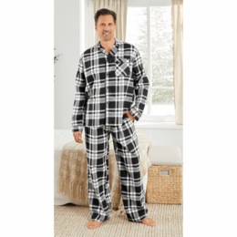 Men's 100% Cotton Flannel PJ Set, , large