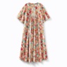 Long, Zip-Front Caftan, Coral Print, large