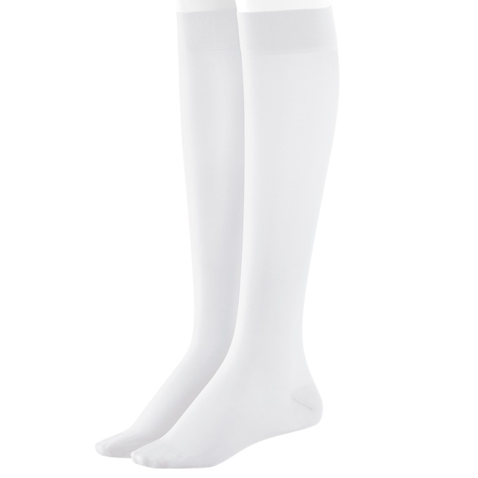 Graduated Compression Knee-High - Moderate Support, White, large