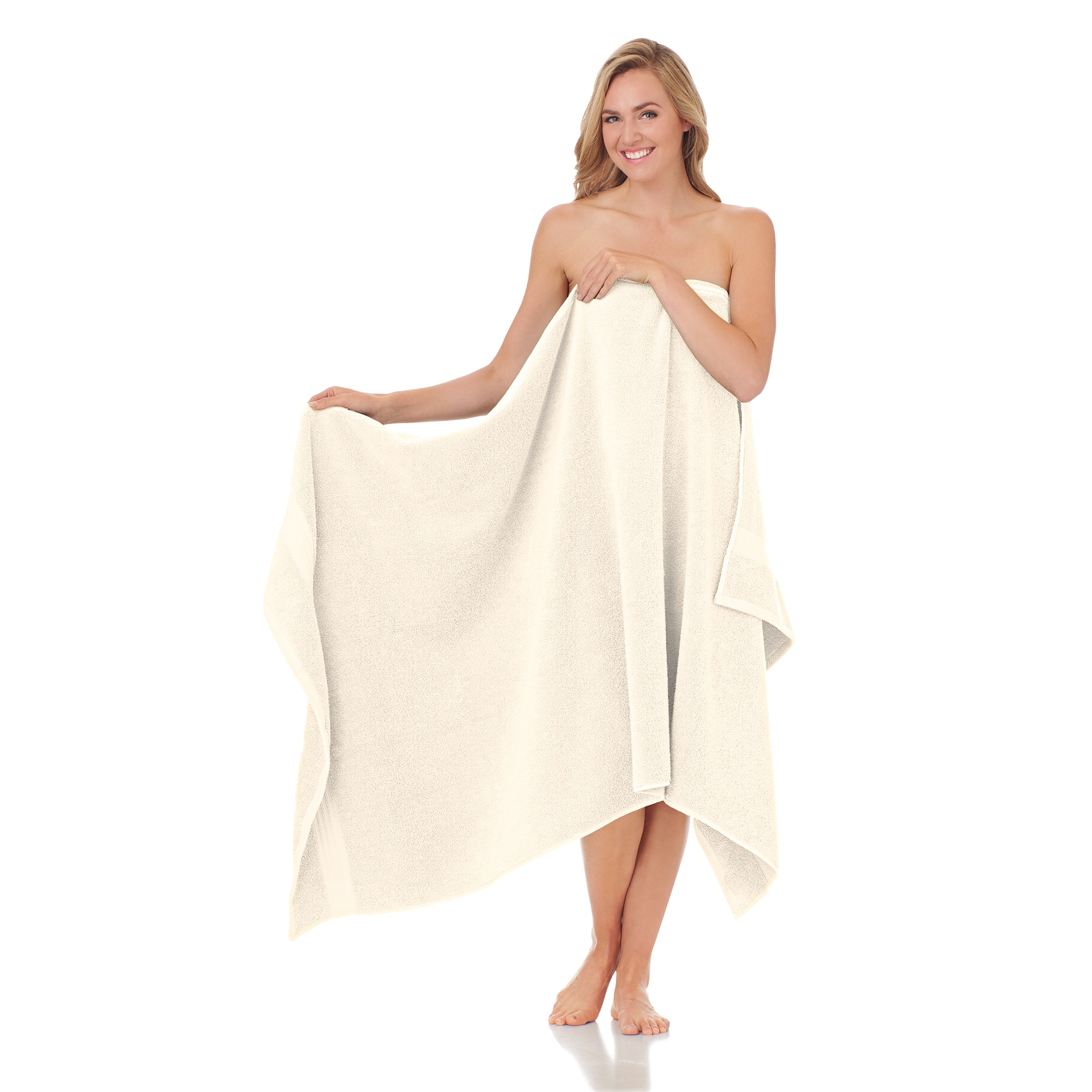 Oversized Bath Towel, Ivory, large