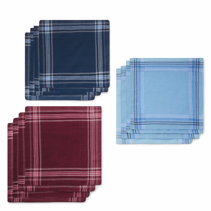 Set of 12 Men's Handkerchiefs, , large