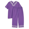 Embroidered Capri Set, Violet, large