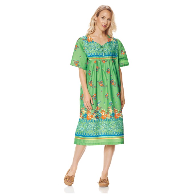 Border Print Patio Dress, , large