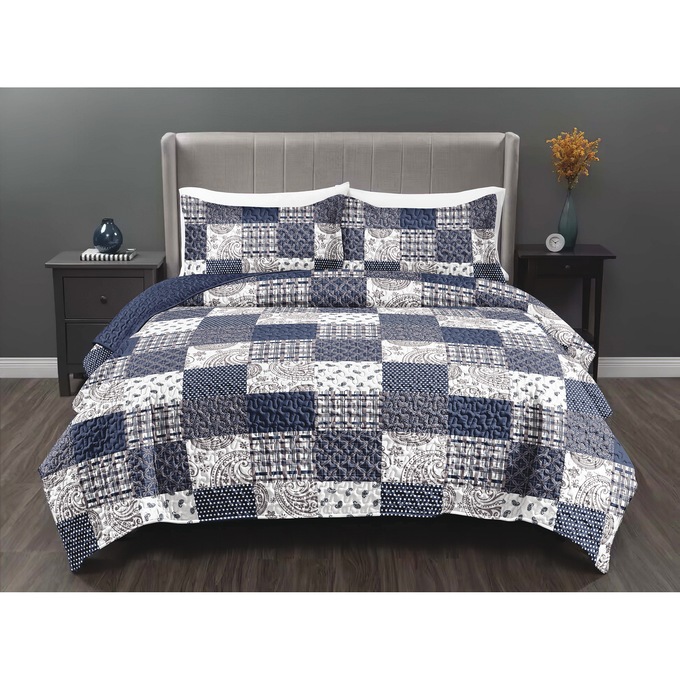 Devon Patchwork Quilt Set, , large