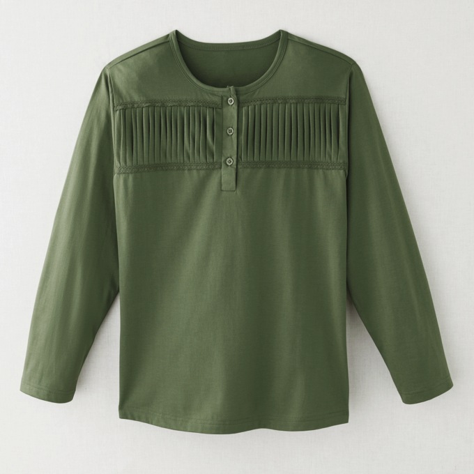 Embellished Henley Top, , large
