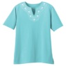 Embroidered Capri Set, Aqua Sky, large