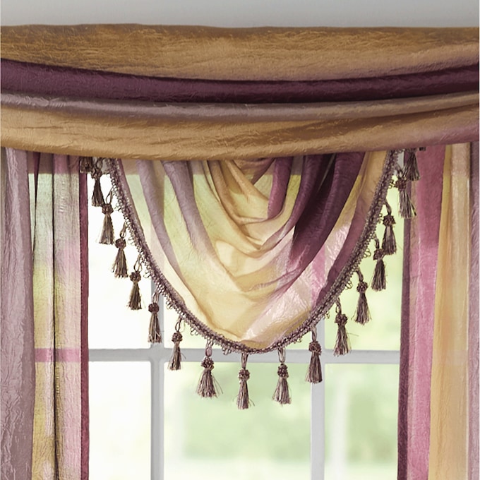 Ombr&eacute; Tasseled Waterfall Valance, , large