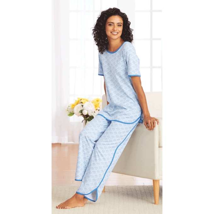 Contrast Trim PJs, , large