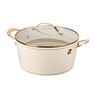 Gotham Steel Hammered Ceramic 10-piece Cookware Set, Cream, large