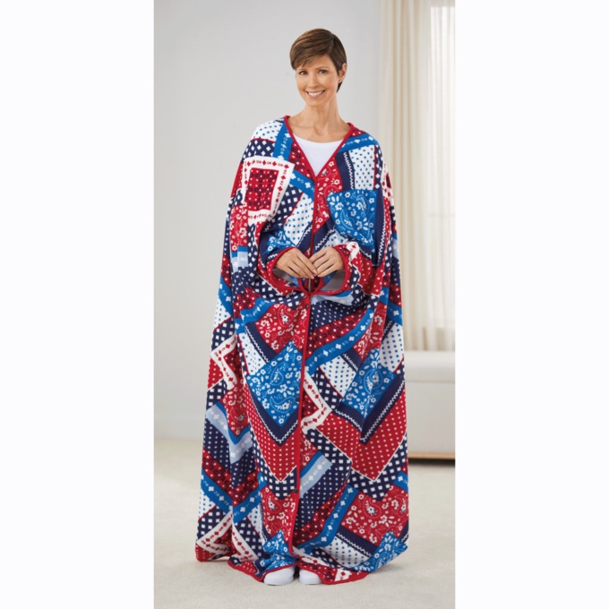 Polar Fleece Blanket Robe, , large