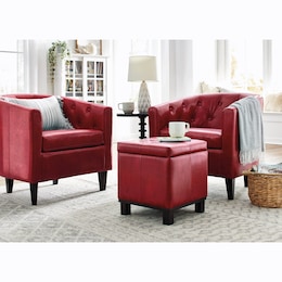 Avery Barrel Chair and Storage Ottoman, , large